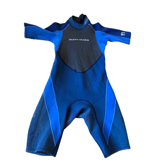 Body Glove Wetsuit Mens Large Shorty Spring Crush 2/1 Black Blue 80s Surf Beach - Picture 14 of 15